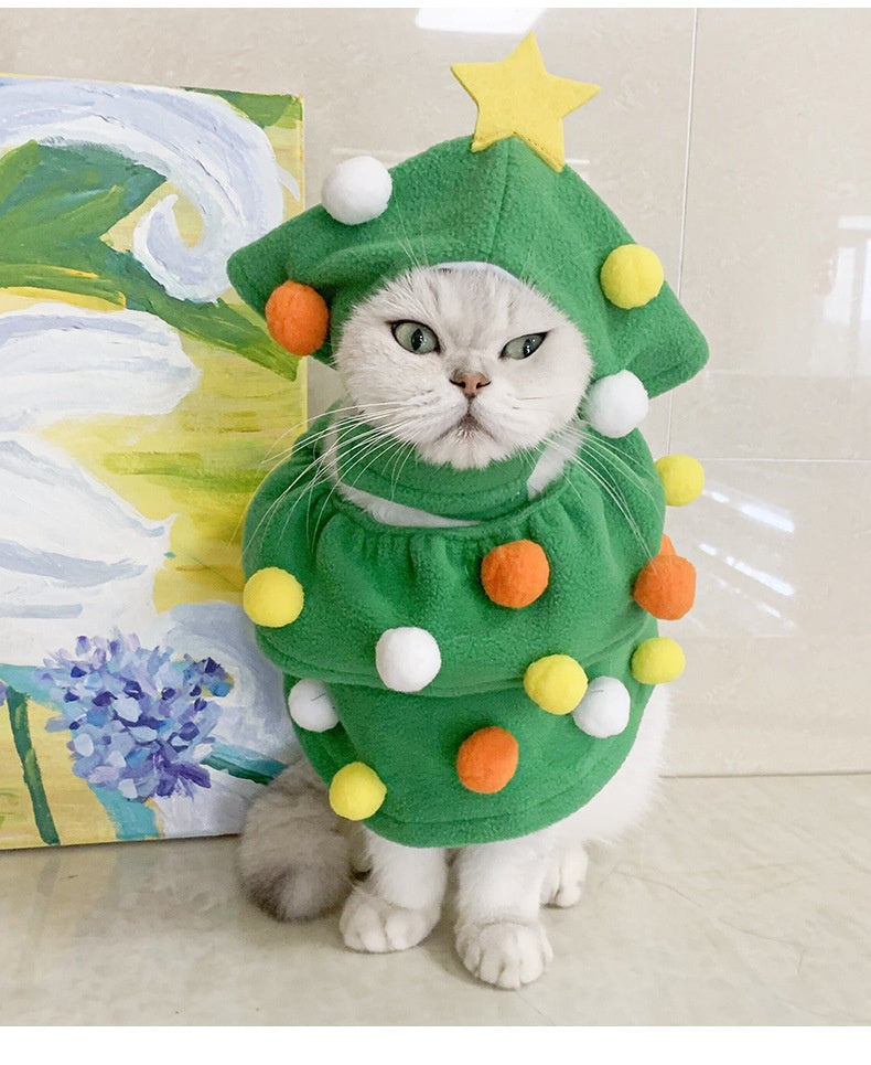 Christmas Pet Costume Funny Christmas Tree Clothes Dogs And Cats