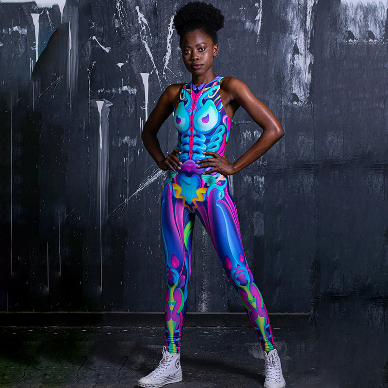 Women's Printed Human Skeleton Jumpsuit
