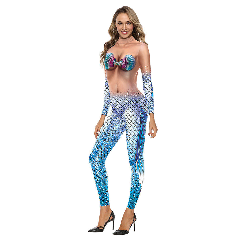 European And American Funny Performance Costumes 3D Human Body Printed Character Jumpsuit